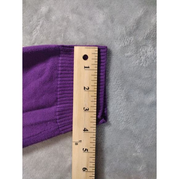 LANDS’ END Purple Cardigan Sweater 100% Pima Cotton Button Front Size 2X 20W-22W - Picture 7 of 9